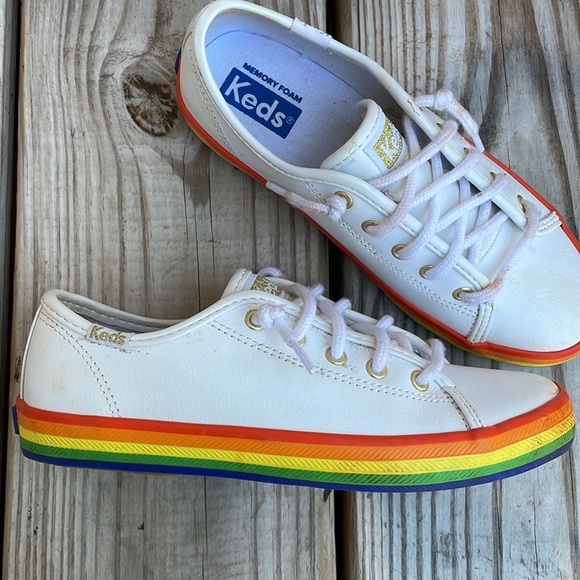 🌈 Keds Unisex RAINBOW Leather Sneakers Size 13 - Picture 1 of 12